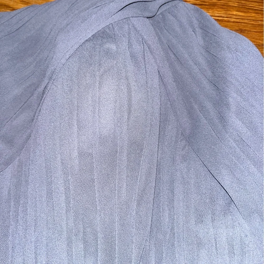 NWT Bill Levkoff cocktail dress size 10 gray one shoulder draped chiffon prom